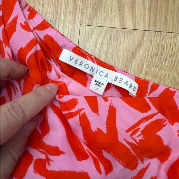 Veronica Beard Vida Poppy Top multi size 0 One-Shoulder Red Patterned Top - Picture 7 of 7